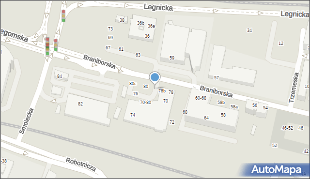 Wrocław, Braniborska, 78d, mapa Wrocławia