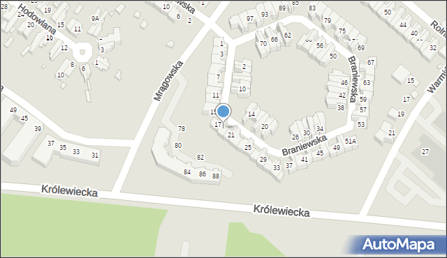 Wrocław, Braniewska, 19, mapa Wrocławia