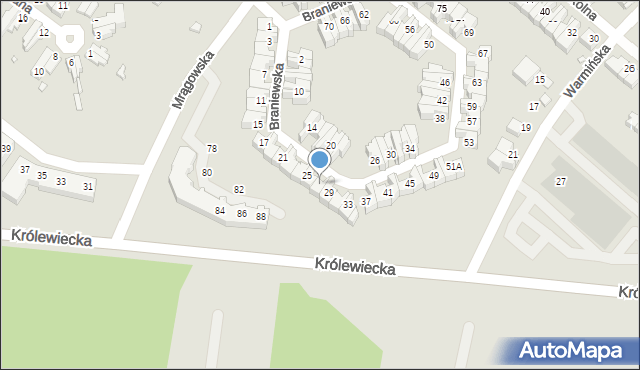 Wrocław, Braniewska, 27, mapa Wrocławia