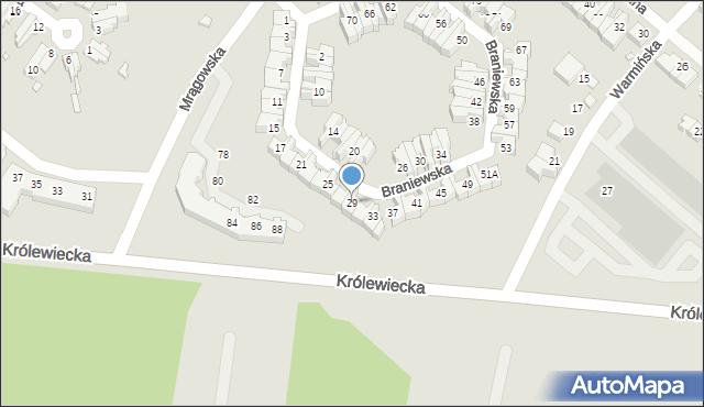 Wrocław, Braniewska, 29, mapa Wrocławia