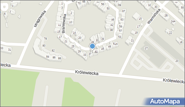 Wrocław, Braniewska, 39, mapa Wrocławia