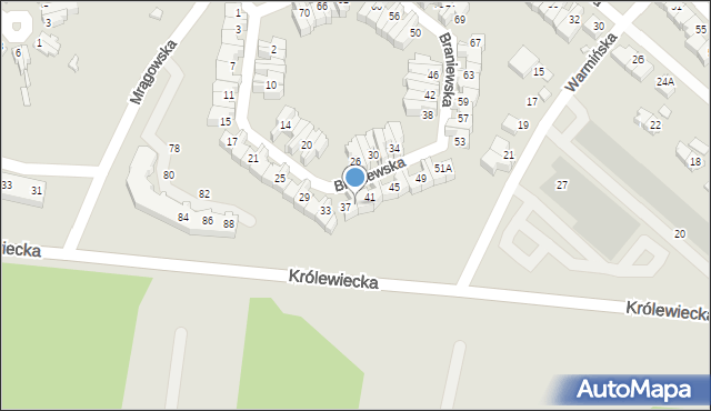 Wrocław, Braniewska, 39, mapa Wrocławia