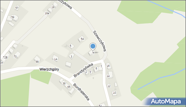 Wrząsowice, Brandysówka, 7, mapa Wrząsowice