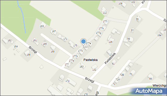 Wrząsowice, Brzegi, 177d, mapa Wrząsowice