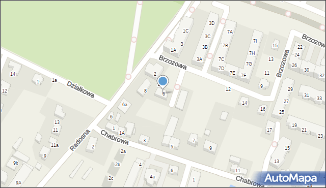 Wysoka, Brzozowa, 6, mapa Wysoka