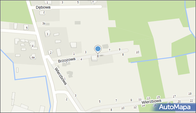 Wysoka Głogowska, Brzozowa, 6, mapa Wysoka Głogowska
