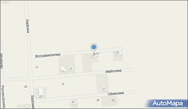 Zaborówek, Brzoskwiniowa, 16, mapa Zaborówek
