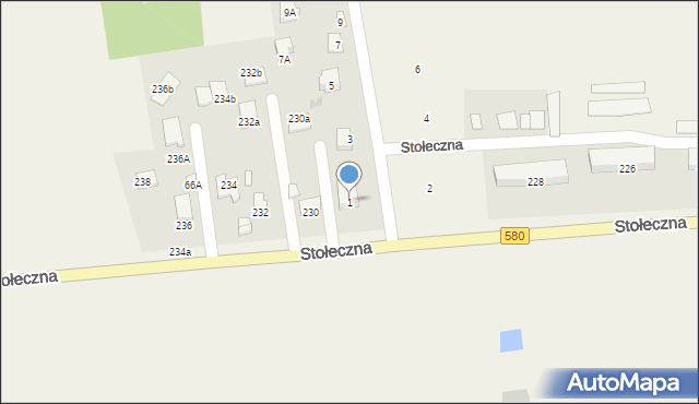 Zaborówek, Brzozowa, 1, mapa Zaborówek