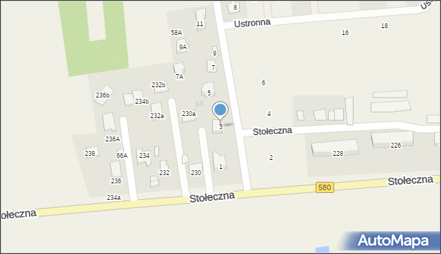 Zaborówek, Brzozowa, 3, mapa Zaborówek