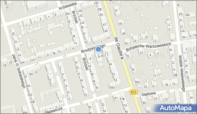 Zabrze, Brodzińskiego Kazimierza, 4, mapa Zabrza