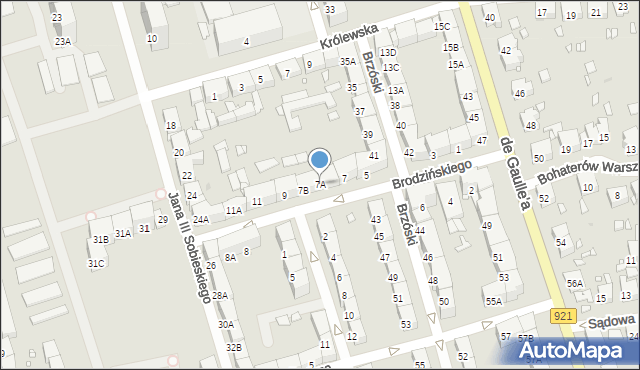 Zabrze, Brodzińskiego Kazimierza, 7A, mapa Zabrza
