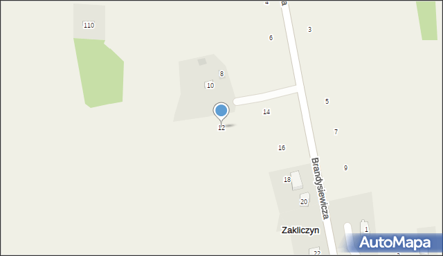 Zakliczyn, Brandysiewicza Wojciecha, ks., 12, mapa Zakliczyn