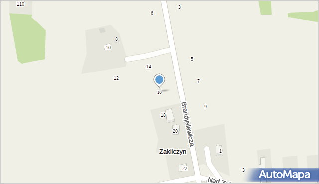 Zakliczyn, Brandysiewicza Wojciecha, ks., 16, mapa Zakliczyn