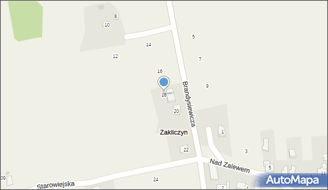 Zakliczyn, Brandysiewicza Wojciecha, ks., 18, mapa Zakliczyn