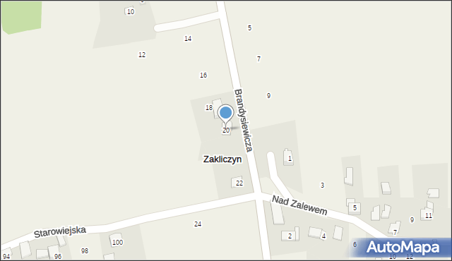 Zakliczyn, Brandysiewicza Wojciecha, ks., 20, mapa Zakliczyn