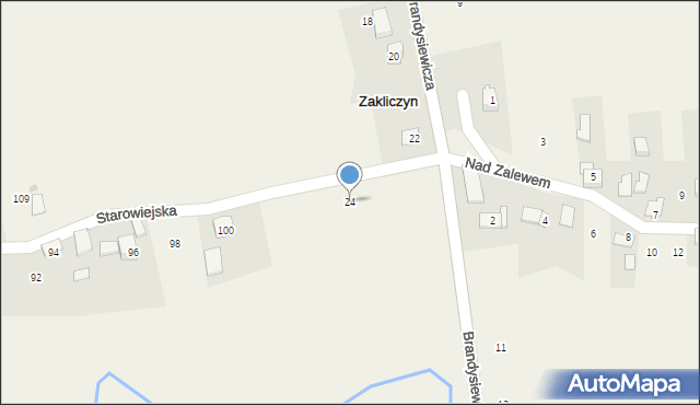 Zakliczyn, Brandysiewicza Wojciecha, ks., 24, mapa Zakliczyn