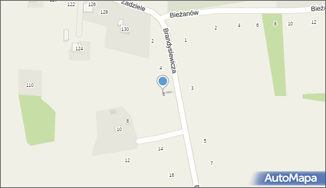 Zakliczyn, Brandysiewicza Wojciecha, ks., 6, mapa Zakliczyn