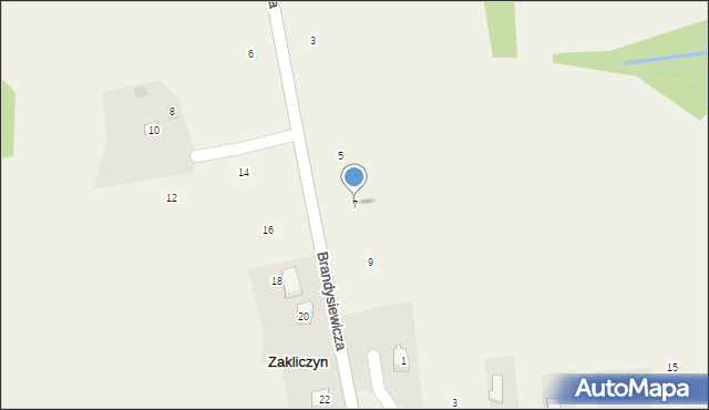 Zakliczyn, Brandysiewicza Wojciecha, ks., 7, mapa Zakliczyn