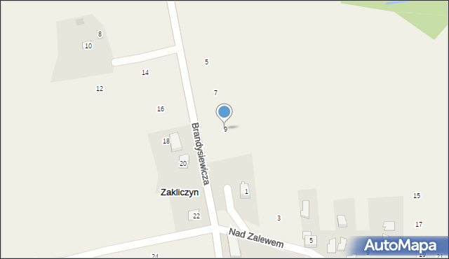 Zakliczyn, Brandysiewicza Wojciecha, ks., 9, mapa Zakliczyn