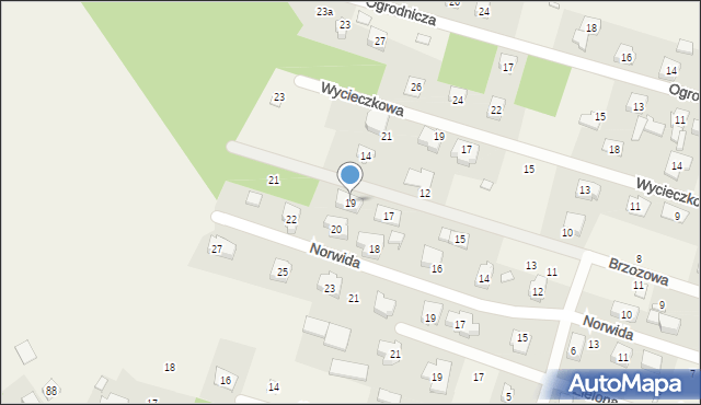 Żakowice, Brzozowa, 19, mapa Żakowice