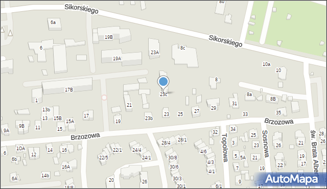 Zamość, Brzozowa, 23c, mapa Zamościa
