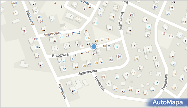 Zblewo, Brzozowa, 14, mapa Zblewo