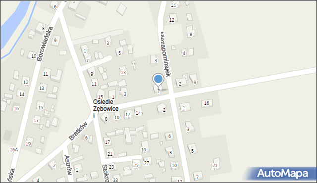 Zębowice, Bratków, 7, mapa Zębowice