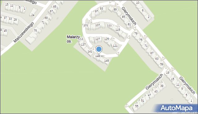 Zielona Góra, Braci Gierymskich, 145, mapa Zielona Góra