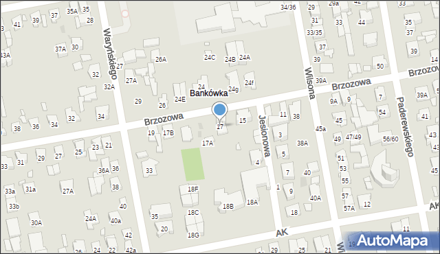 Zielonka, Brzozowa, 17, mapa Zielonka