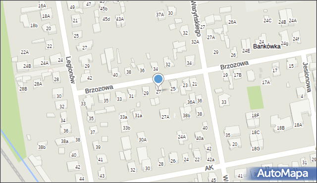 Zielonka, Brzozowa, 27, mapa Zielonka