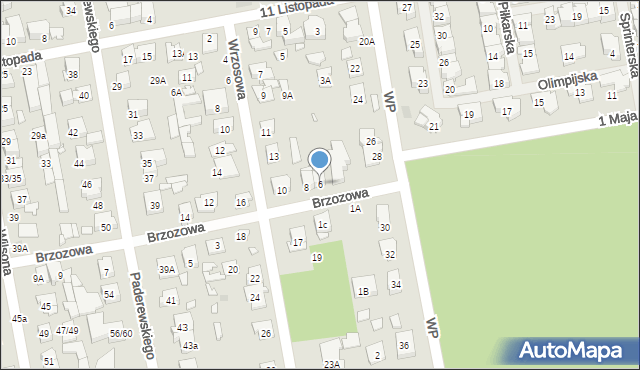 Zielonka, Brzozowa, 6, mapa Zielonka