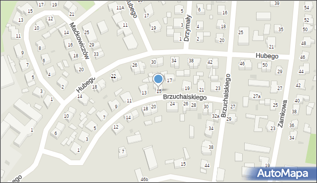 Złotów, Brzuchalskiego Kazimierza, 15, mapa Złotów