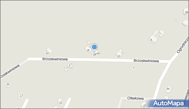 Żory, Brzoskwiniowa, 14, mapa Żor