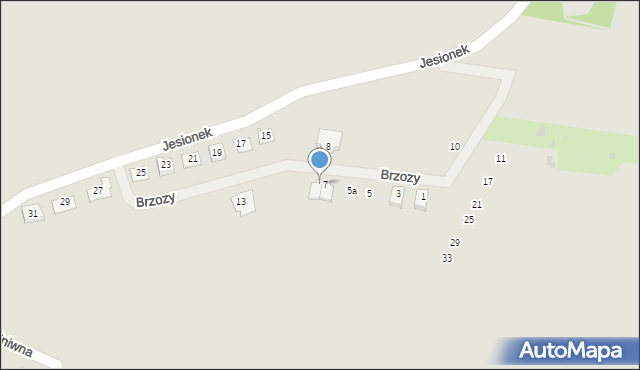 Żory, Brzozy Karola, ks., 9, mapa Żor