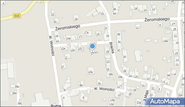 Żywiec, Bracka, 27, mapa Żywiec