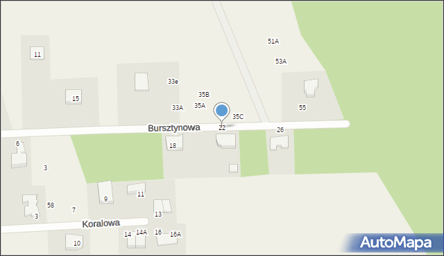 Banino, Bursztynowa, 22, mapa Banino