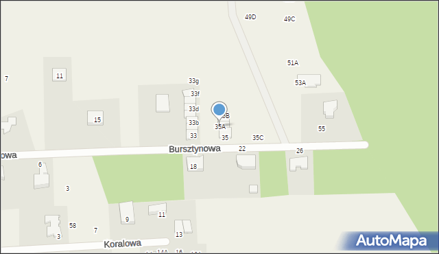 Banino, Bursztynowa, 35A, mapa Banino