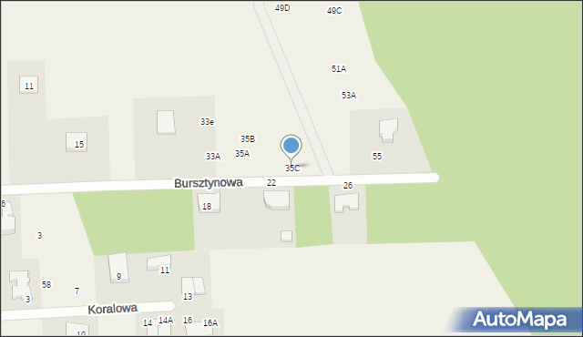 Banino, Bursztynowa, 35C, mapa Banino