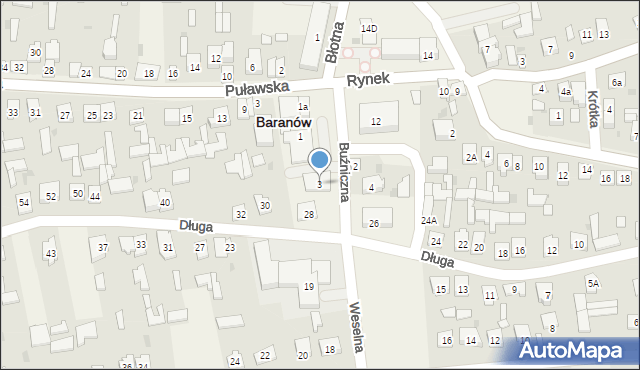 Baranów, Buźniczna, 3, mapa Baranów