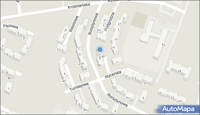 Będzin, Bursztynowa, 5II, mapa Będzin