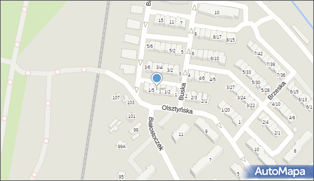 Białystok, Buska, 1/4, mapa Białegostoku