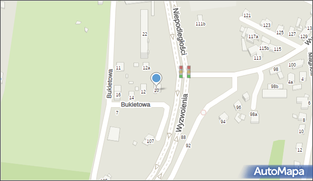 Bielsko-Biała, Bukietowa, 10, mapa Bielsko-Białej