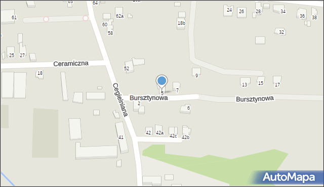 Bielsko-Biała, Bursztynowa, 5, mapa Bielsko-Białej