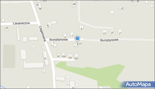Bielsko-Biała, Bursztynowa, 6, mapa Bielsko-Białej