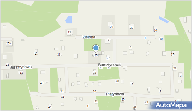 Błędowo, Bursztynowa, 25, mapa Błędowo