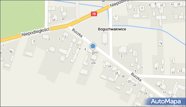 Boguchwałowice, Buczka, 10, mapa Boguchwałowice