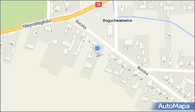 Boguchwałowice, Buczka, 10A, mapa Boguchwałowice