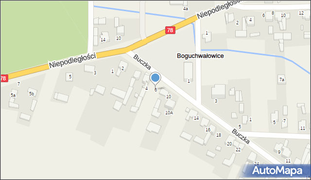 Boguchwałowice, Buczka, 6, mapa Boguchwałowice