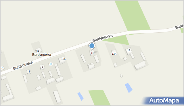 Borzęckie, Burdynówka, 11, mapa Borzęckie