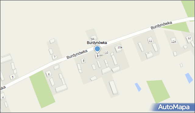 Borzęckie, Burdynówka, 9, mapa Borzęckie